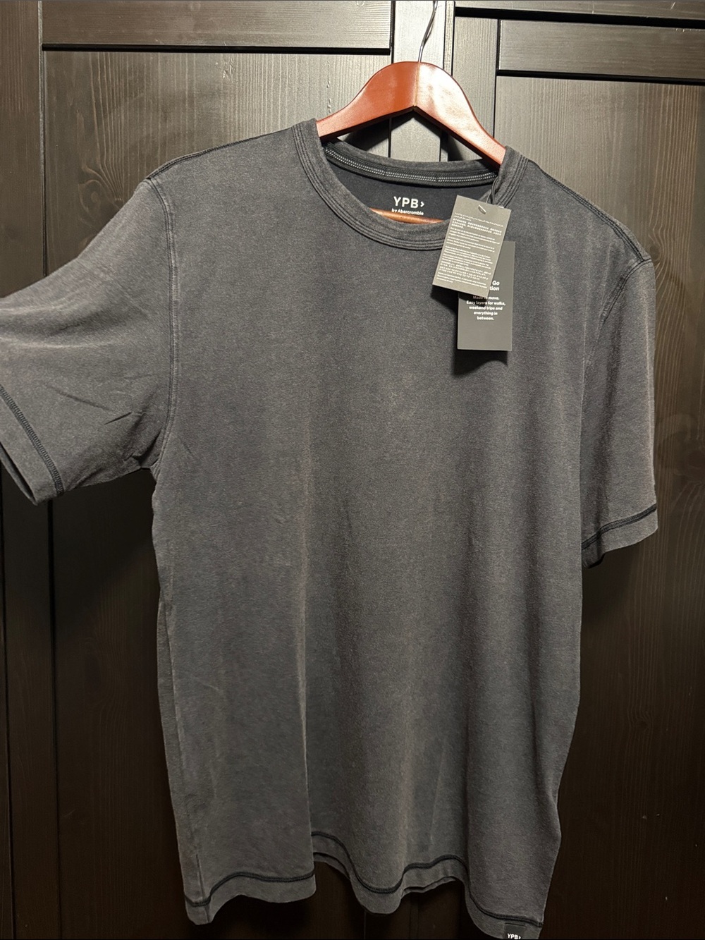 YPB by Abercrombie Men's Washed Black Crew Neck T-Shirt